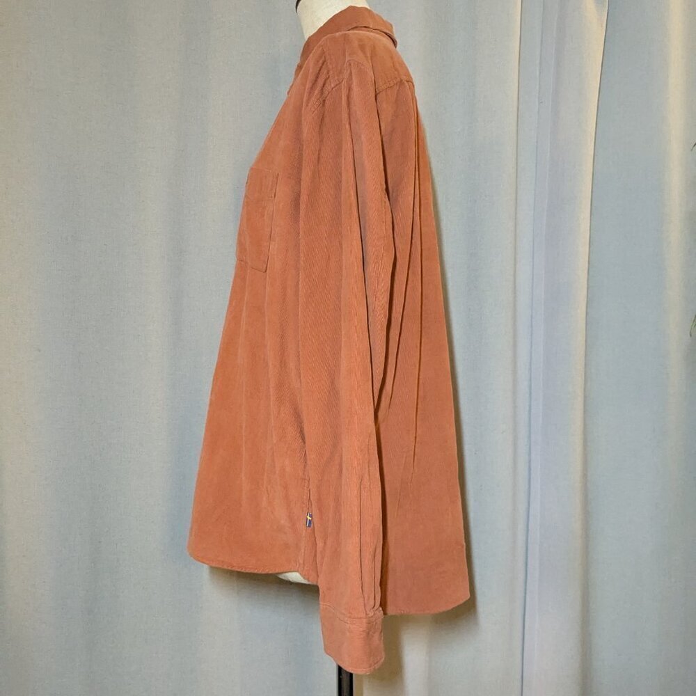 Fjallraven Cord Shirt Burnt Orange Ovik Comfort Fit Long Sleeve Large - Picture 4 of 11